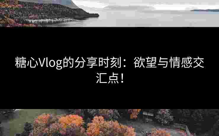 糖心Vlog的分享时刻:欲望与情感交汇点!