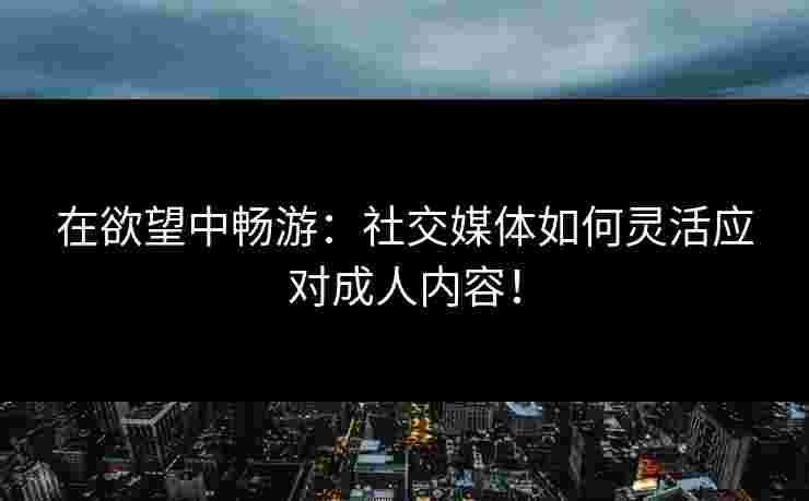 在欲望中畅游：社交媒体如何灵活应对成人内容！